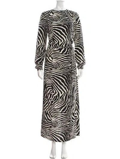 Pre-owned By Malene Birger Animal Print Long Dress In Multi