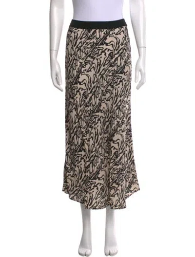 Pre-owned By Malene Birger Animal Print Long Skirt In Neutral