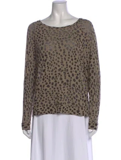Pre-owned By Malene Birger Animal Print Scoop Neck Top In Multi