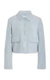 By Malene Birger Annie Cropped Suede Jacket In Blue