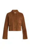 By Malene Birger Annie Cropped Suede Jacket In Brown
