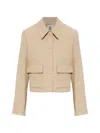 By Malene Birger Annie Houndstooth-pattern Cropped Jacket In Neutral