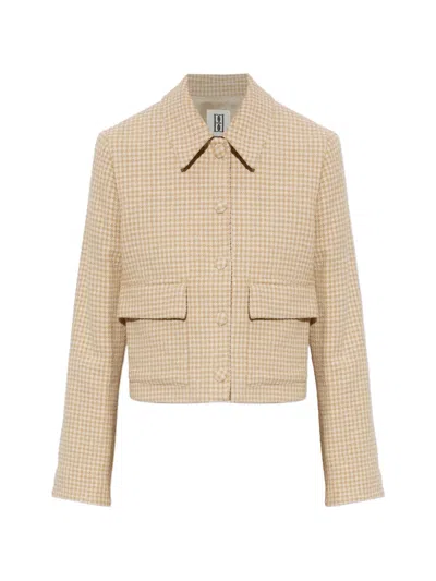 BY MALENE BIRGER ANNIE HOUNDSTOOTH-PATTERN CROPPED JACKET