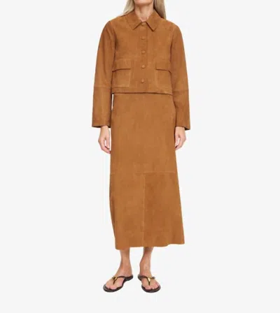By Malene Birger Annie Suede Jacket In Rusty Sand In Brown