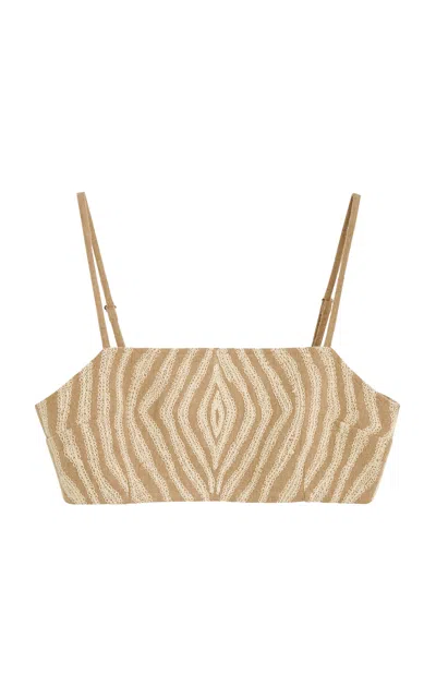 By Malene Birger Arvine Animal-printed Cotton Crop Top In Animal