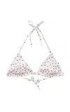 By Malene Birger Astrida Polka-dot Bikini Top In White