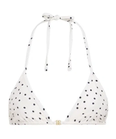 By Malene Birger Astrida Triangle Polka Dots Bikini Top In White