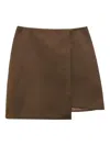 By Malene Birger Asymmetric-hem Mini Skirt In Brown