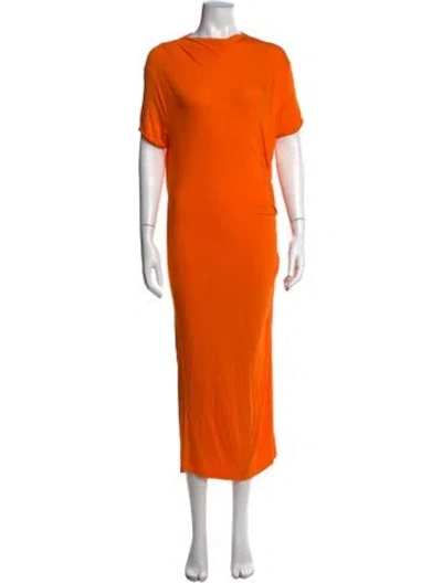 Pre-owned By Malene Birger Asymmetrical Long Dress In Orange