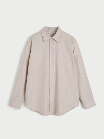 By Malene Birger Audrey Organic Cotton Shirt In Beige Herringbone