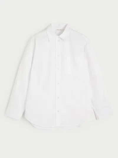 By Malene Birger Audrey Organic Cotton Shirt In White Herringbone
