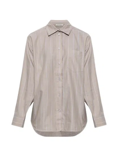 By Malene Birger Audrey Pinstriped Shirt In Neutral