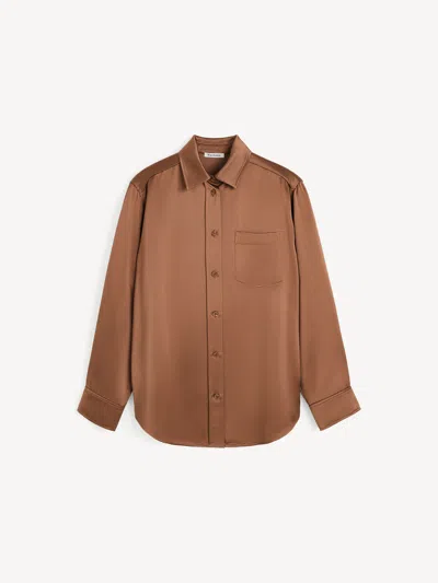 By Malene Birger Audrey Satin Shirt In Brown