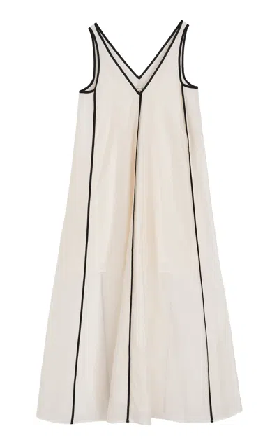 By Malene Birger Aures Silk-cotton Maxi Dress In Off-white