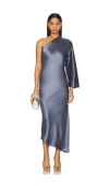 By Malene Birger Asymmetric Avilas Maxi Dress In 纯灰色画