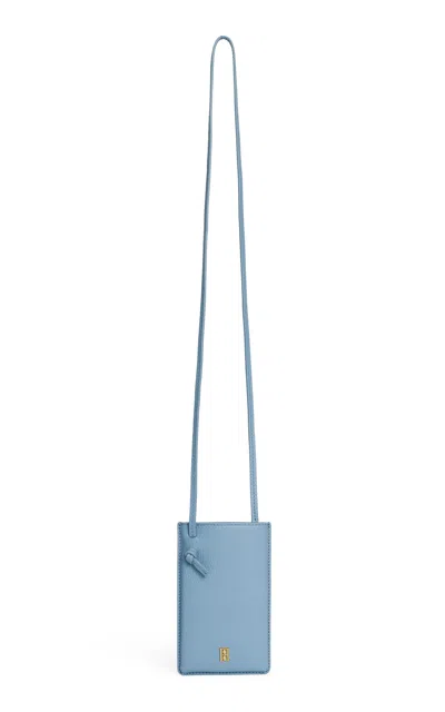 By Malene Birger Aya Leather Crossbody Phone Case In Blue