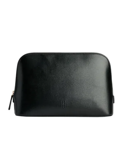 By Malene Birger Aya Leather Makeup Bag In Black
