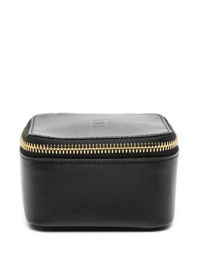 By Malene Birger Aya Leather Makeup Bag In Black