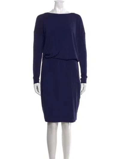 Pre-owned By Malene Birger Bateau Neckline Knee-length Dress In Blue