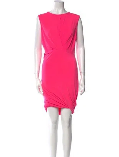 Pre-owned By Malene Birger Bateau Neckline Knee-length Dress In Pink