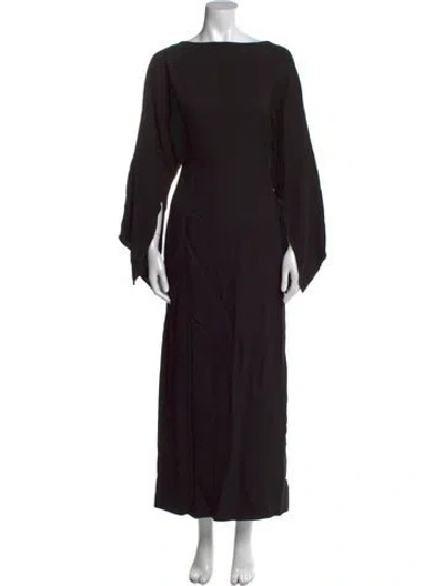 Pre-owned By Malene Birger Bateau Neckline Long Dress In Black