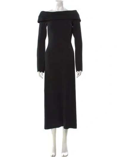 Pre-owned By Malene Birger Bateau Neckline Long Dress In Black