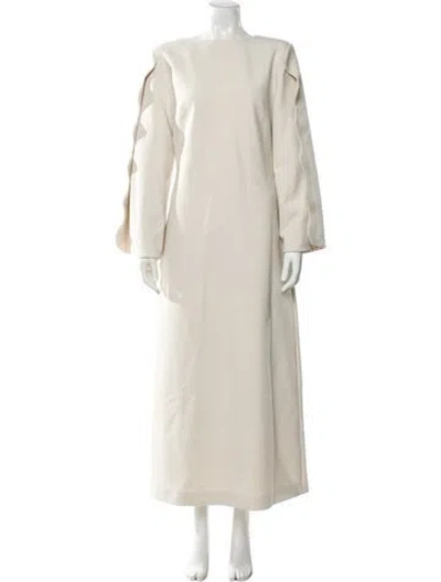 Pre-owned By Malene Birger Bateau Neckline Long Dress In Neutral