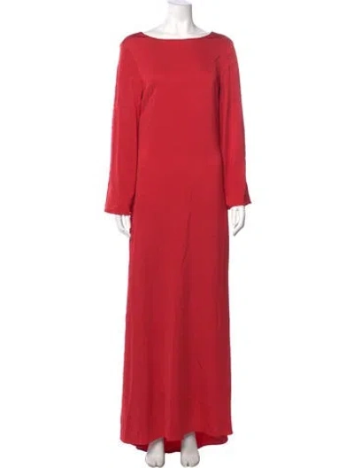 Pre-owned By Malene Birger Bateau Neckline Long Dress W/ Tags In Red