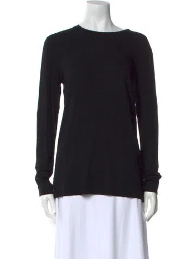 Pre-owned By Malene Birger Bateau Neckline Long Sleeve Top In Black