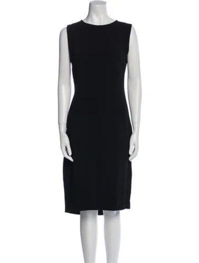 Pre-owned By Malene Birger Bateau Neckline Midi Length Dress In Black