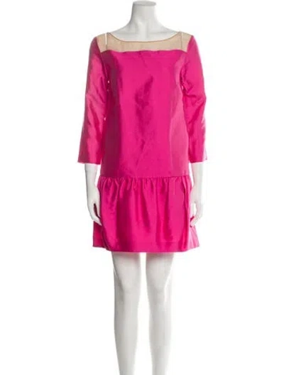 Pre-owned By Malene Birger Bateau Neckline Mini Dress In Pink