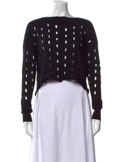Pre-owned By Malene Birger Bateau Neckline Sweater In Black