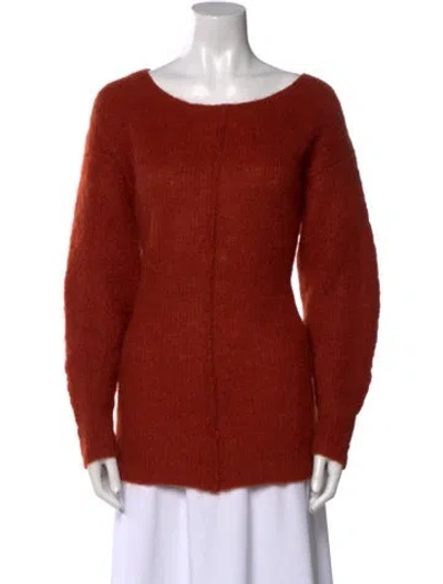 Pre-owned By Malene Birger Bateau Neckline Sweater In Orange