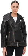 By Malene Birger Beatrisse Leather Biker Jacket In Black