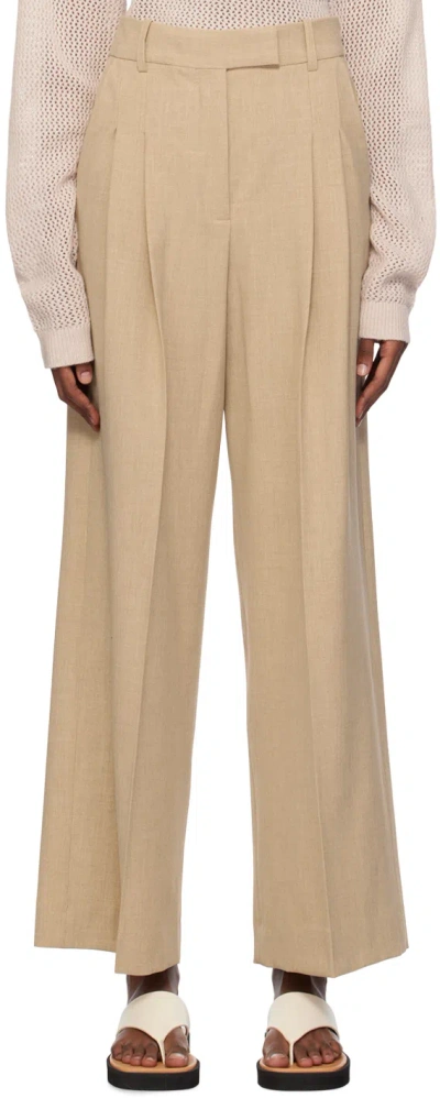By Malene Birger Beige Cymbaria Trousers In 12e Cinnamon Brown