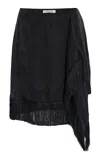 By Malene Birger Belina Fringed Cupro-blend Mini Skirt In Black