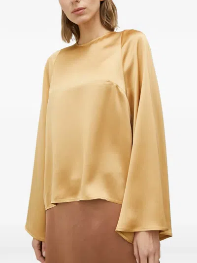 By Malene Birger Bell-sleeve Blouse In Gold