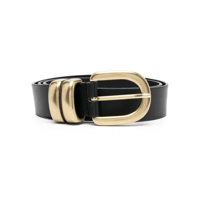 By Malene Birger Buckle Leather Belt In Black