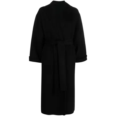 By Malene Birger Belted Wool Trench Coat In Black