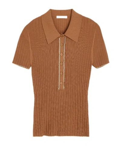 By Malene Birger Benita Polo Shirt In Brown