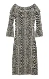 By Malene Birger Bennie Animal-printed Tencel Off-the-shoulder Maxi Dress In Zebra