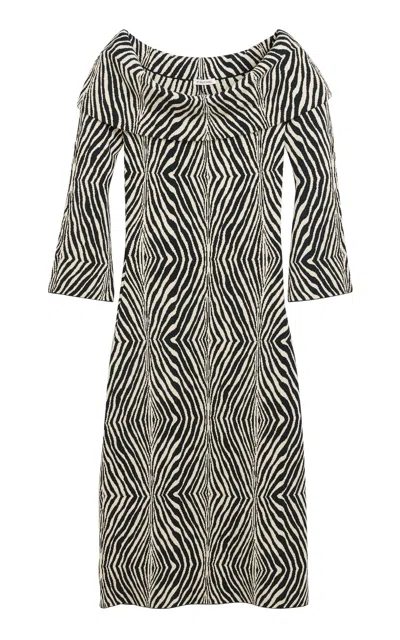 By Malene Birger Bennie Animal-printed Tencel Off-the-shoulder Maxi Dress In Zebra