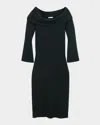 By Malene Birger Bennie Off-shoulder Zebra Intarsia Midi Dress In Black