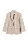 By Malene Birger Biena Wool Blazer In Neutral