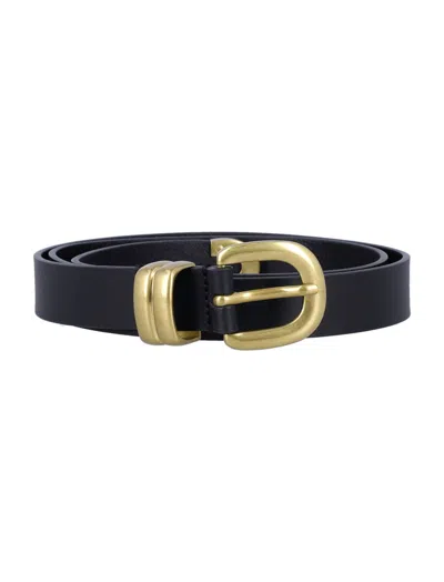 By Malene Birger Zoilo Brown Leather Belt In Black
