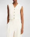 By Malene Birger Cotton-blend Blaire Waistcoat In Soft White