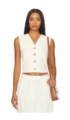 By Malene Birger Cotton-blend Blaire Waistcoat In Soft White