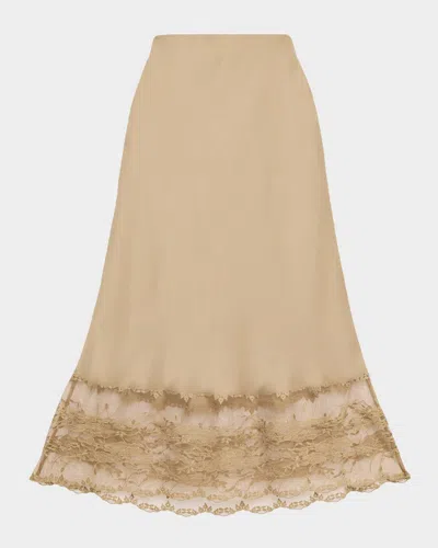 By Malene Birger Blake Satin Lace Slip Skirt