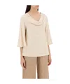 By Malene Birger T Shirt In Cotone Biologico In Nude