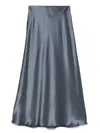 By Malene Birger Open Back Satin Skirt With Spaghetti Straps In Grey